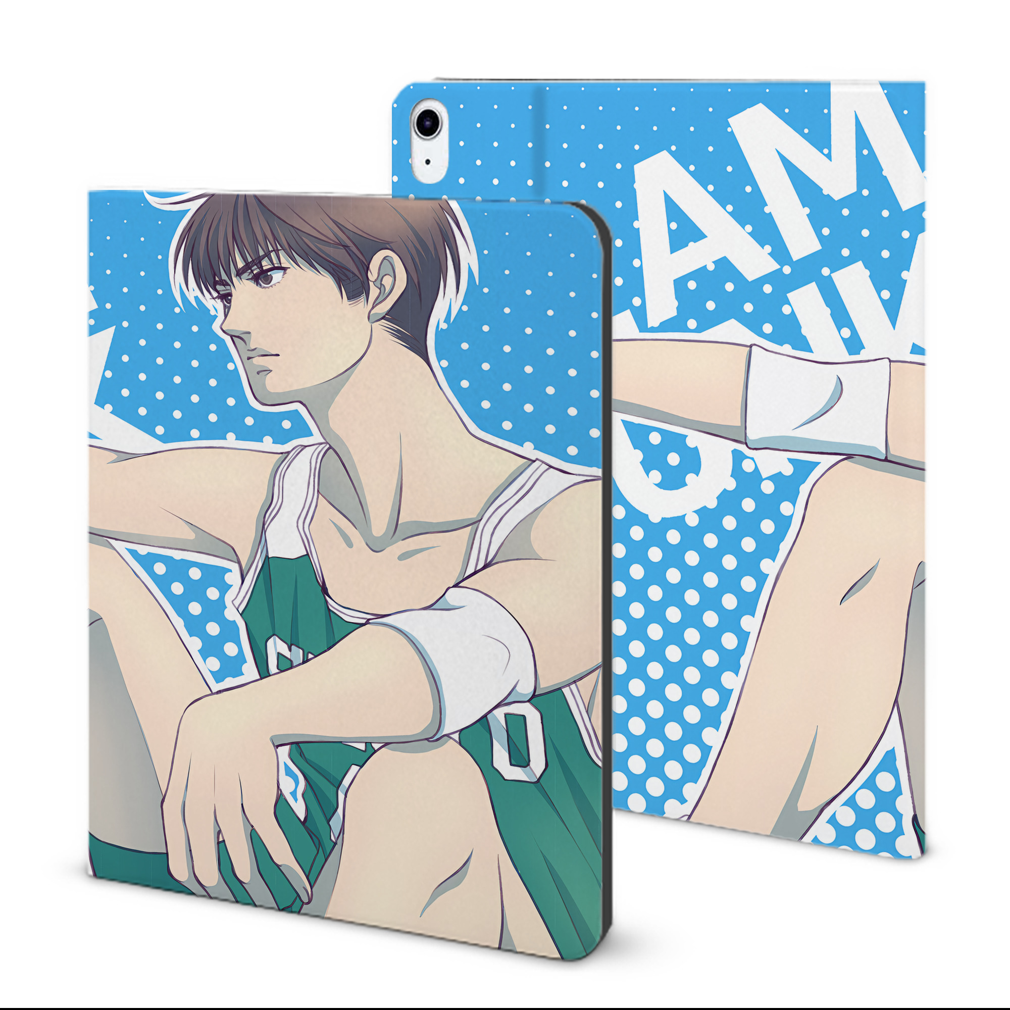 （画像用） SLAM DUNK／スラムダンク IPad ケース ブック型 PUレザー TPU 耐衝撃 軽量 薄型 ペン収納なし 全面保護 IPad 各モデル対応